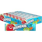 Airheads Sour Full-Size Candy Bars, Sour Blue Blast, 36 Count | Individually Wrapped, Bulk, Taffy Candy