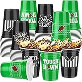Kochorie 60 Pack Football Disposable Plastic Cups 16 Ounces Football Party Supplies Bulk Sports Themed Party Cups Thick Cup Hot Cold Drink Wine Coffee for Home Football Themed Holiday Party Supplies