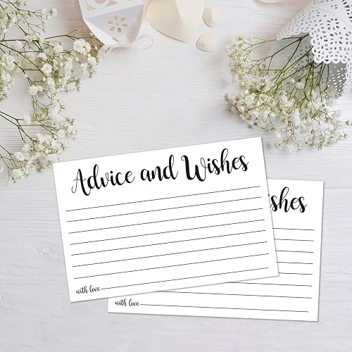 Antgiftshop Advice & Wishes Cards - 50 Pack 4x6 Inch Cards For Bridal Shower & Wedding Guests - View #12