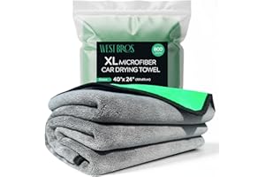 WEST BROS Microfiber Car Drying Towel Extra Large - XL Professional Water Absorber for Cars, Trucks, SUV - Thick Cleaning Clo