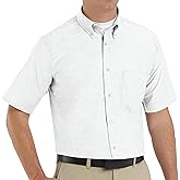 Red Kap Men's Standard Executive Oxford Dress Shirt, Short Sleeve, White, 2X-Large