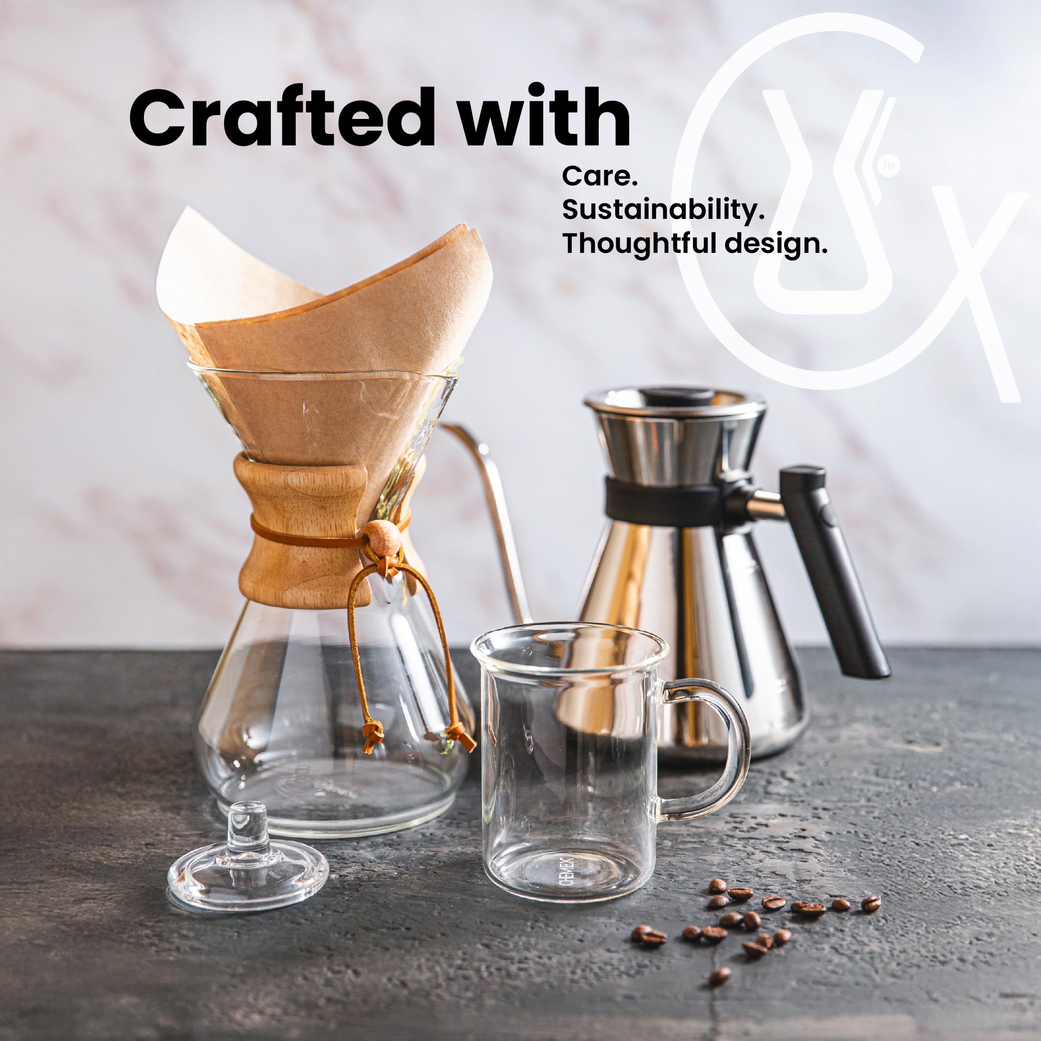 Chemex Natural Coffee Filters, Square, 100ct - Exclusive Packaging