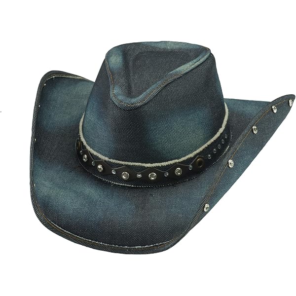 Bullhide Montecarlo Hats Silver Wings Denim Western Cowboy  display picture 2
