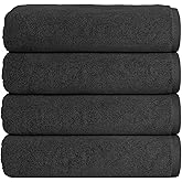 Soleil Fine Goods Luxurious 800 GSM 100% Cotton Bath Towel Set (4-Pack, 27x54) - Heavyweight & Ultra Absorbent, Plush Softness for Bathroom | Hotel & Spa Quality Luxury Towels- Charcoal