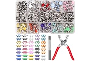 JOJOPLAY Snaps Buttons with Fastener Pliers Press Tool Kit Hollow Solid for Sewing DIY Crafrs Clothes Jeans (10 Colors /800 Pieces)