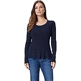Sam Edelman Womens Gia Contour Fit with Flare Hem Knit Pullover Sweater Standard