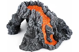 BORLECH Reptile Cave Hideout Habitat, Great for Bearded Dragons, Leopard Geckos, Lizards, Turtles, Snakes, Frogs, Scorpions, Spiders and Other Reptiles, Amphibians (C - Extra Large)