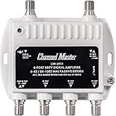 Channel Master Ultra Mini 4 TV Antenna Amplifier, TV Antenna Signal Booster with 4 Outputs for Connecting Antenna or Cable TV