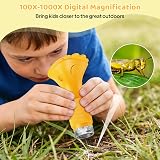 Ashfly Kids Microscope 2" HD Screen Portable USB Mini Camera 3 Lights Orange view 3