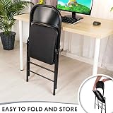 Nyxi Set of 2 Folding Chairs Padded Seat Metal Frame 135kg Black view 5