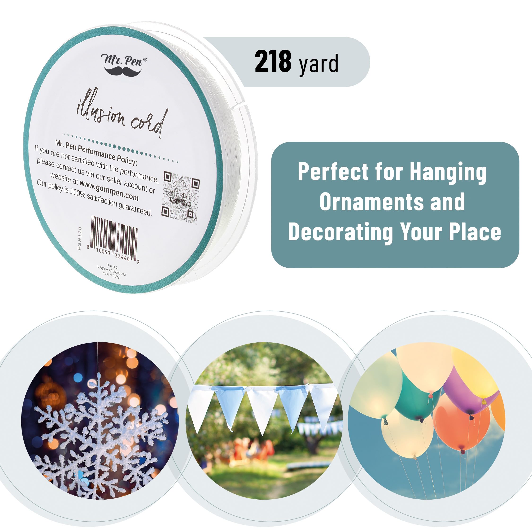 Mr. Pen 218 Yard Nylon Fishing Line, Clear String for Hanging