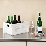 Wickerfield White Wash Small Wooden Box Gift Basket Storage Crate view 6