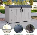LIFETIME 60170 6 x 3.5 ft Heavy Duty Low Plastic Shed Desert Sand White view 3