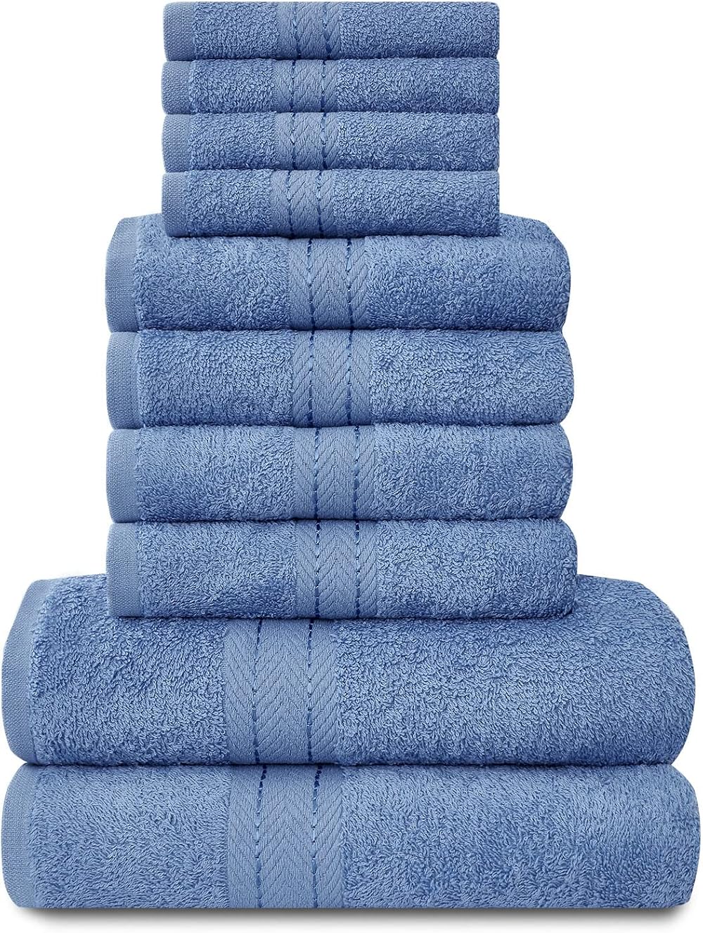 GC Gaveno Cavalia Towels Family Bale Set 10pc 100% Egyptian Cotton Blue