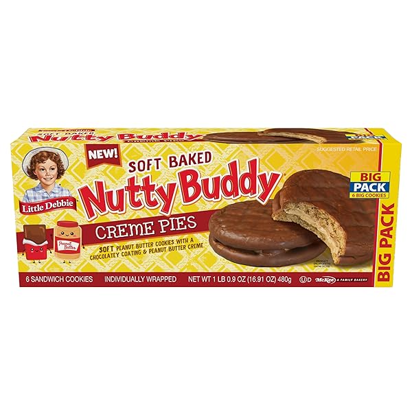 LITTLE DEBBIE NUTTY BUDDY CREME PIE BIG PACK,...