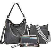 Purses for Women 3PCS, Crossbody Bags Set Large Leather Purse Shoulder Handbags with Wallet Adjustable Straps for Ladies Tote