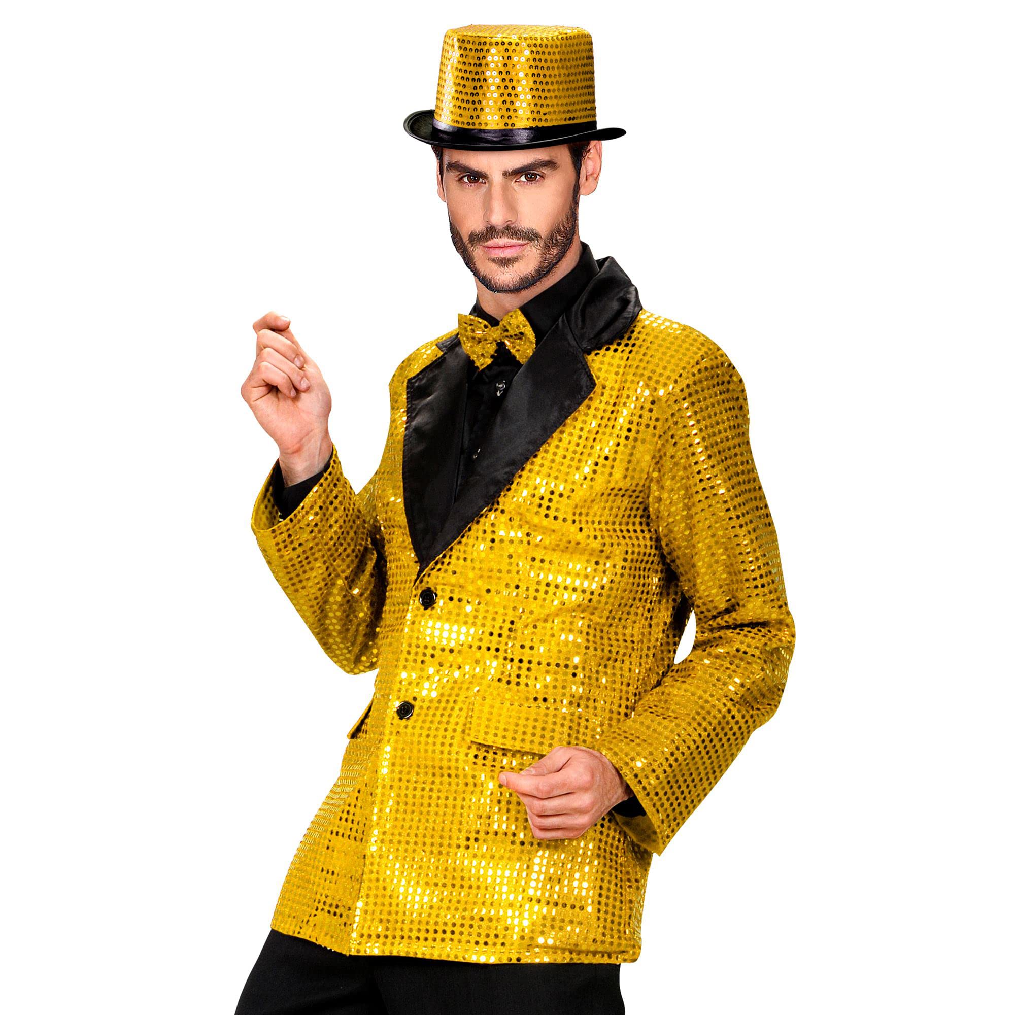 Sequin Jacket withSatin Collar - Gold Accessory for Fancy Dress — image 1