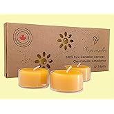 100% Pure Canadian Beeswax Tea Lights Candles - 10 Pack