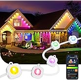 Linkind Permanent Outdoor Lights,100ft with 72 Triple-LED,AI Lighting, RGBTW Smart Outdoor Lights LED Strip Lights, IP67 Waterproof, Works with Alexa,Google Assistant