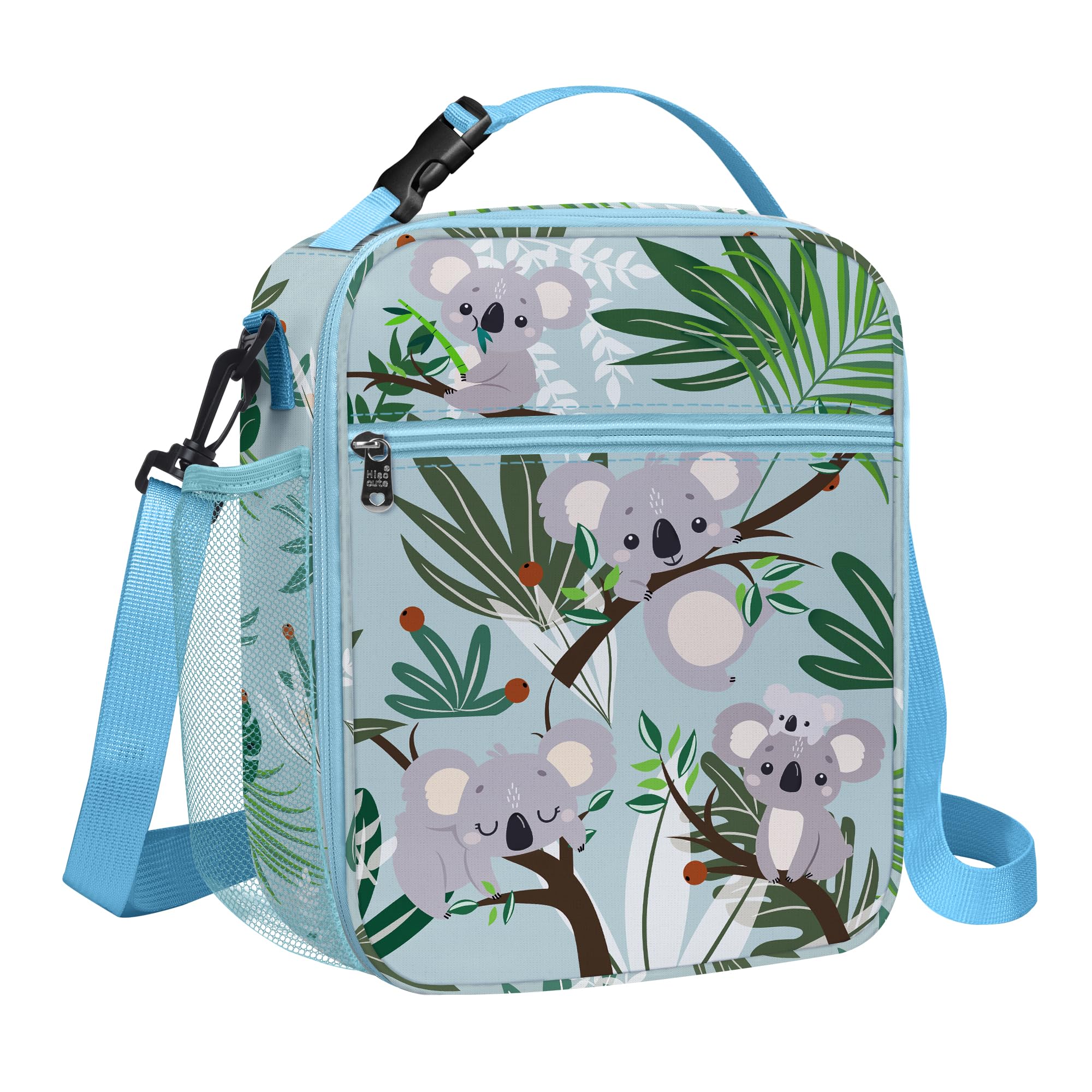 Clastyle Forest Animal Insulated Kids Lunch Bag Leaf Large Thermal Cooler Bag for Boy Girl Picnic School Toddler Lunch Box Tote,Koala