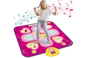 Bstoyder Dance Mat, Dance Mixer Rhythm Step Play Mat, Dance Game Gift Toys for Kids with 7 Game Modes, LED Lights, Adjustable Volume, Built-in Music, Christmas Birthday Gifts for 3-12 Year Old Girls