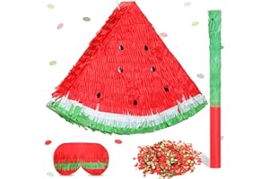 Sratte Watermelon Piñata Fruit Summer Theme Includes Stick Blindfold Confetti Fruit Piñata Birthday Party Decorations for Summer Tropical Party Supplies Fiestas Carnival Game