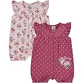 Cudlie 2-Pack Baby Girl Rompers – Soft Cotton, Everyday Comfort