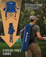Voyager Folding Camping Chair Set 2 Navy Lightweight 120kg Each view 4