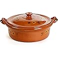 Ancient Cookware, Mexican Clay Flat Cazuela Pot, Small, 3 Quarts