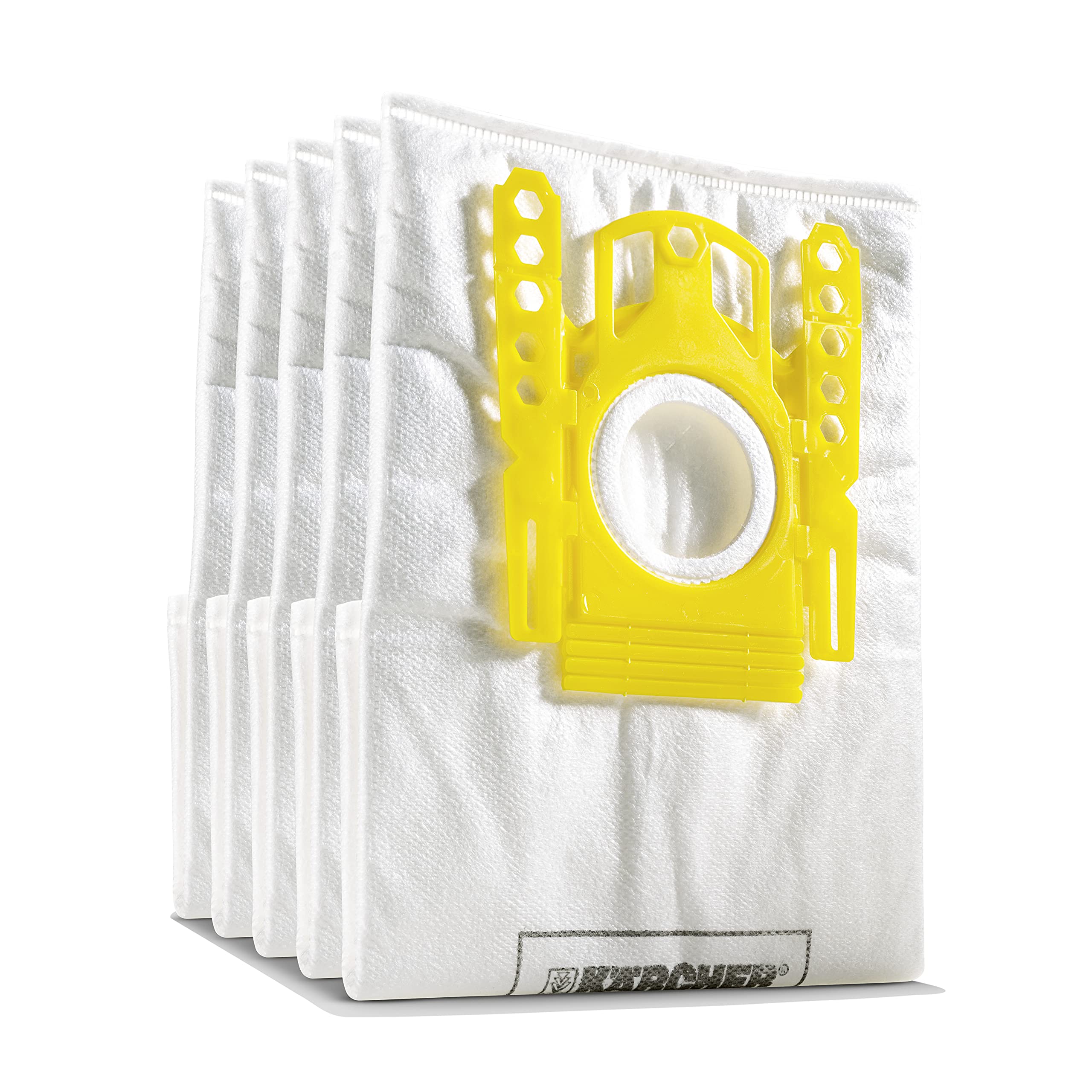 Kärcher Pack 5 VC Fleece Vacuum Bags 6.904-329.0, White / Yellow