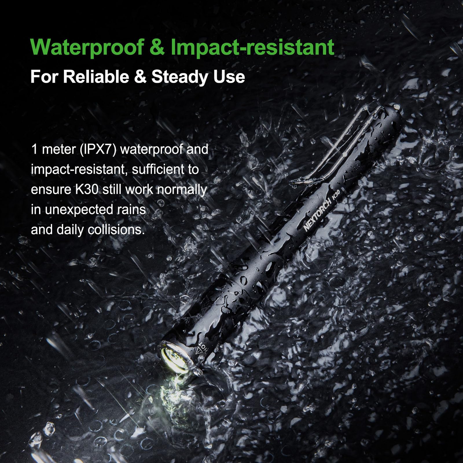 NEXTORCH K30 Pen Light, 850 Lumen Rechargeable Pocket Flashlight for Outdoor Use, Night Patrol, Vehicle Overhaul, ID Check, Power Outage Lighting, Camping Lighting, Professional Gift