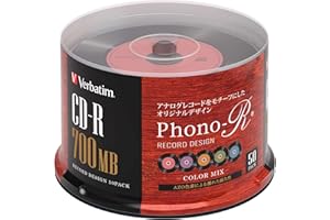 Verbatim SR80FHX50SV7 700MB Record Design for Data, 50 Sheets Color Mix Phono-R