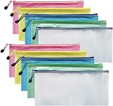 HiChange A6 Document Folder Zipper Bags Extra Thick 10 Pack