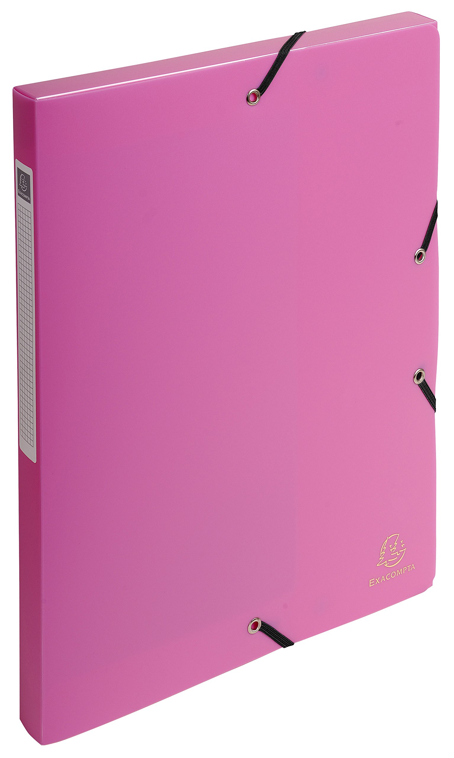 Exacompta - Ref. 59604E - 1 filing box with Opak rubber bands - in polypropylene - spine 2.5 cm - dimensions 25 x 33 cm - for A4 format - pink color - delivered assembled