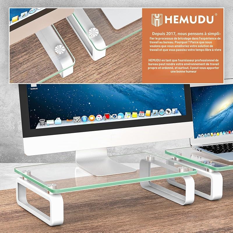 Deux Support de Moniteur d'ordinateur Portable écran de télévision Riser HD02T-201P