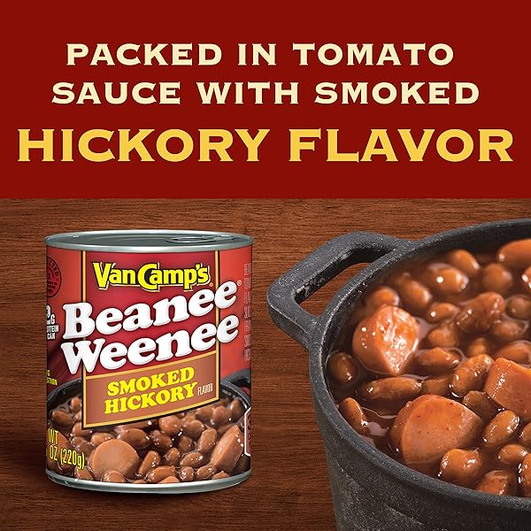 VAN CAMP’S SMOKED HICKORY BEANEE WEENEE, CANNED FOOD, 7.75 OZ