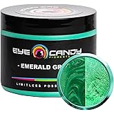 Eye Candy Pigments Premium Green Mica Powder - Emerald Green (50gr) - for Epoxy, Resin, Soap, Paint, Woodworking, Acrylic Pouring, Bath Bombs, Fishing Lures - DIY Arts and Crafts Additive