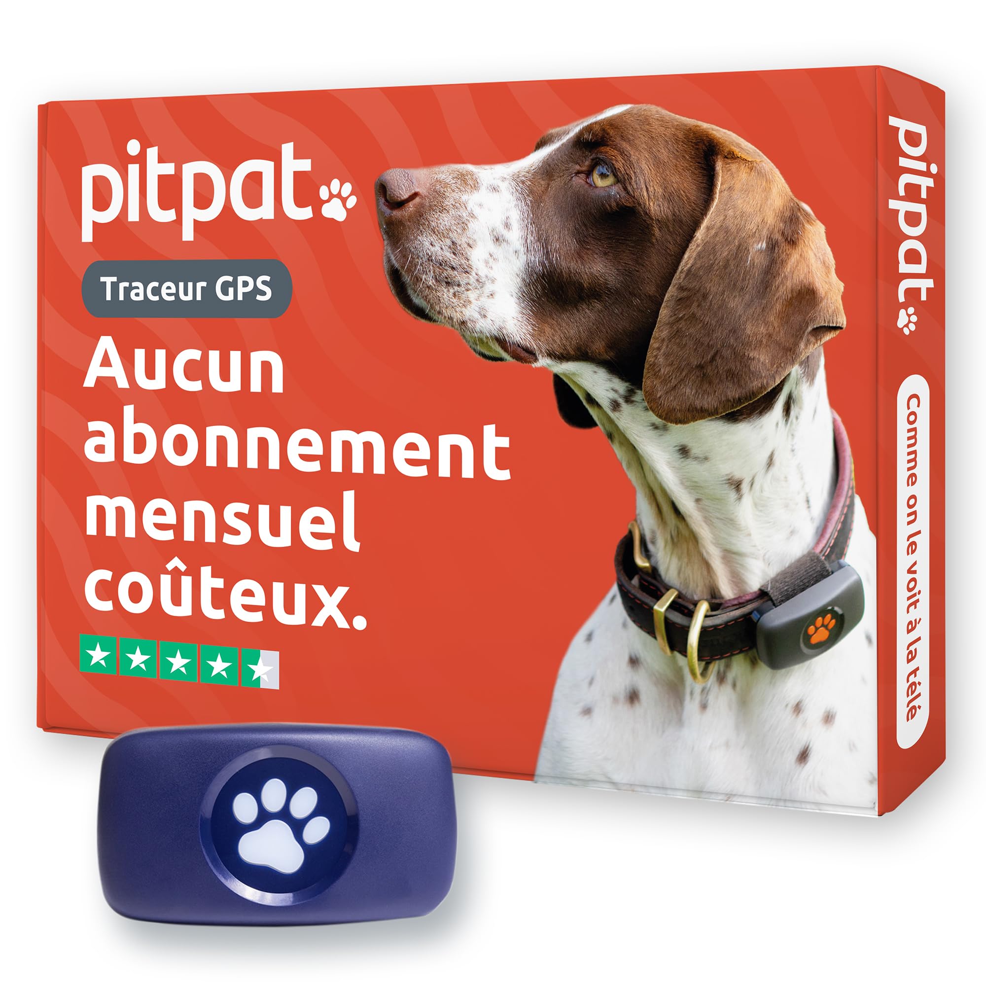 PitPat Traceur GPS pour Chien - Convient à Tous Les Chiens et se Fixe au Collier