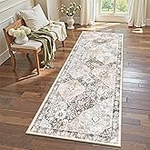 Ileading Washable Hallway Runner Rugs, 2x6 Non Slip Runners Area Rug for Entryway Kitchen Bathroom Bedroom Laundry Living Room, Long Narrow Low-Pile Floor Carpet Boho Vintage Throw Mat for Kids Room