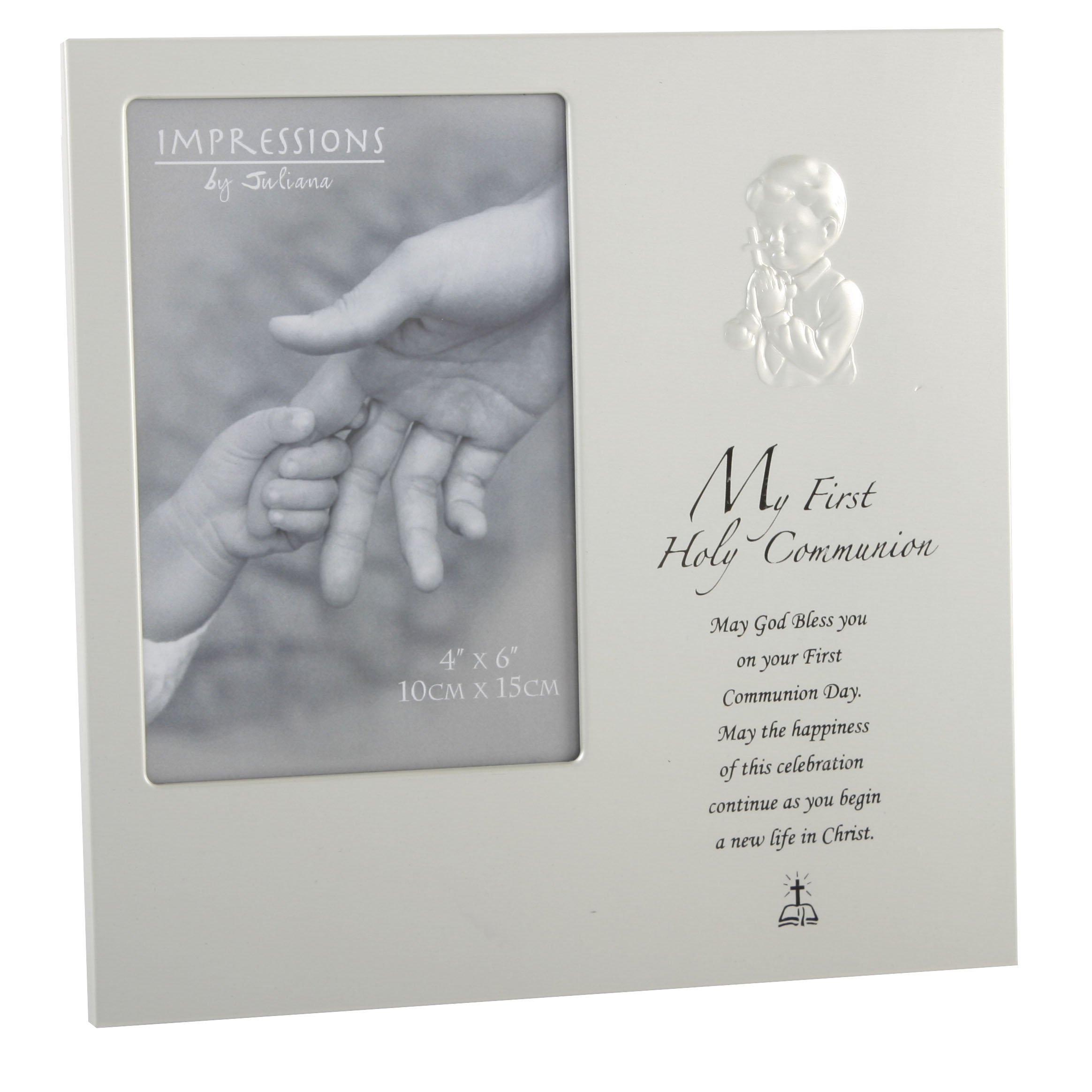 ukgiftstoreonline Boy's First Holy Communion Photo Frame, White