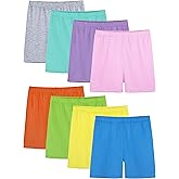 FEOEOR 8 Pack Girls Shorts Bike Shorts Toddler Biker Cartwheel Multi-Color Dance Under Dress Girls Clothes