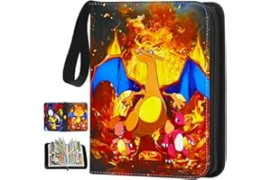 SAJOKEN Card Binder Cards Holder 4-Pocket, Trading Binders for Card Games Collection Case Book Fits 400 Cards with 50 Removable Sleeves Display Storage Carrying Case