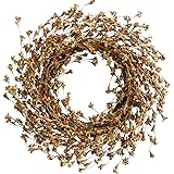 TEMPUS Fall Forsythia Wreath 18" Artificial Wreath for Front Door Hanging Wall Decoration Fall Harvest Thanksgiving Home Deco