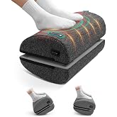 Snailax Ergonomic Foot Rest Under Desk with Heat, Vibration &amp; Swing | Adjustable, 3 Graphene Heat Levels, 3 Vibration Modes, Gentle Swing, 2 Heights, 1/2/4-Hour Timer, Memory Foam Foot Stool