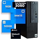 Dell Optiplex 3060 Desktop Computer | Intel i5-8500 (3.2) | 16GB DDR4 RAM | 500GB SSD Solid State | Windows 11 Professional |