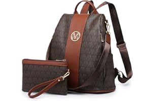 MKP COLLECTION Women Fashion Backpack Purse Multi Pockets Anti-Theft Rucksack Travel Shoulder Bag Handbag Set 2pcs