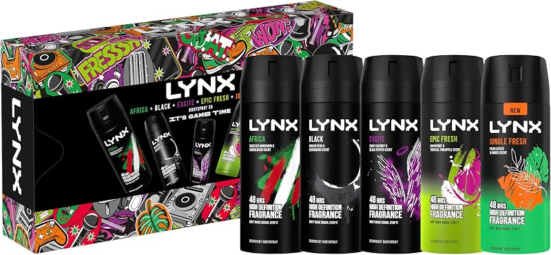 Lynx It's Game Time 5 Piece Deodorant Body Spray Gift Set for Him