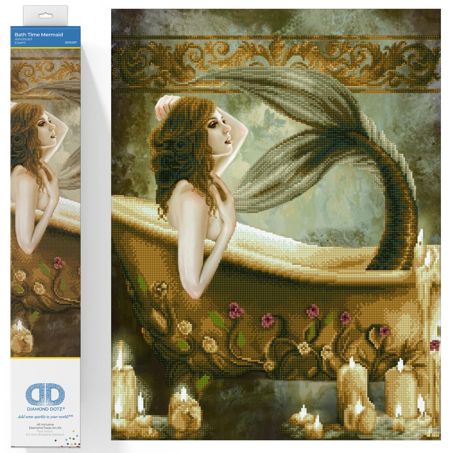 DIAMOND DOTZ Painting Kit: Bath Time Mermaid, 52x68cm โ image 1
