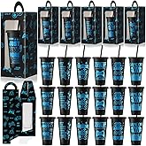 Mifoci 24 Sets Video Game Party Favors 24 oz Gamer Cup with Lids and Straws Gaming Paper Gift Boxes Plastic Reusable Gamer Tumbler for Game Birthday Party Supplies Gifts(Black)