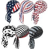 DOCILA 6 Pcs Do Rags Skull Cap for Men Women Helmet Liner Head Wrap Motorcycle Bandana All Seasons Cycling Durags Beanie